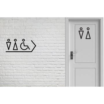 Piktogramme aus Plexiglas für Toiletten - schwarzes Acryl 3mm - TT022