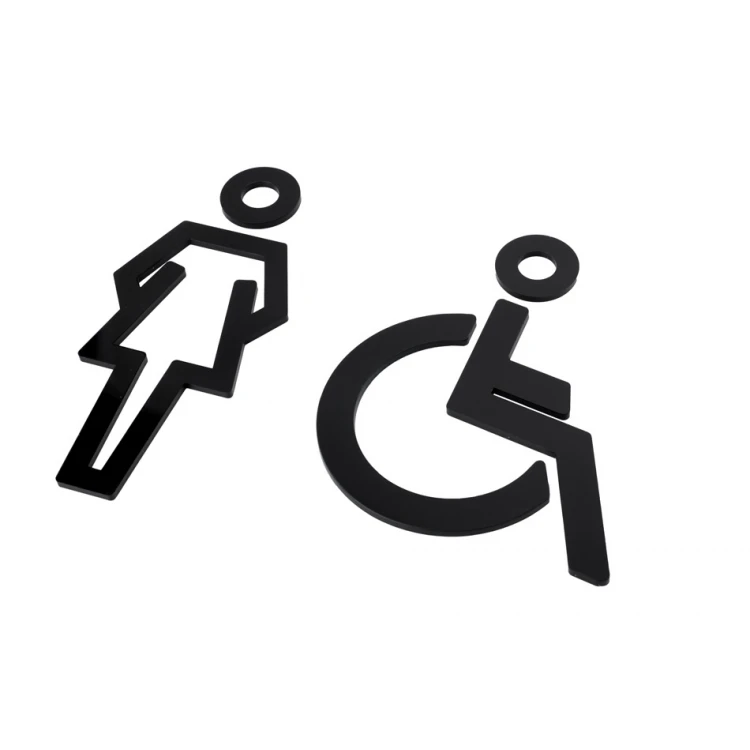 Piktogramme aus Plexiglas für Toiletten - Höhe: 150mm - TT042