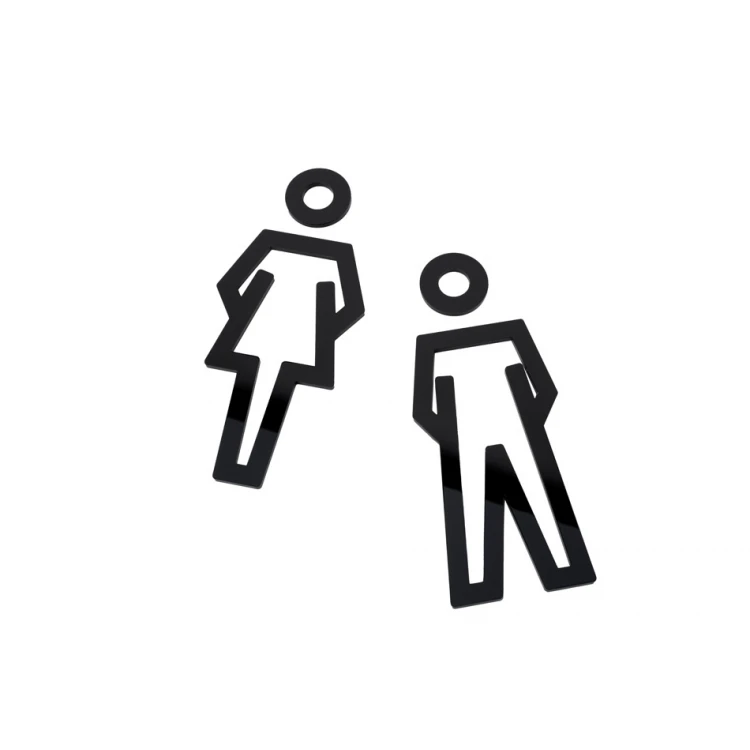 Piktogramme aus Plexiglas für Toiletten - Höhe: 150mm - TT042