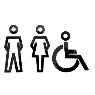 Piktogramme aus Plexiglas für Toiletten - Höhe: 150mm - TT042
