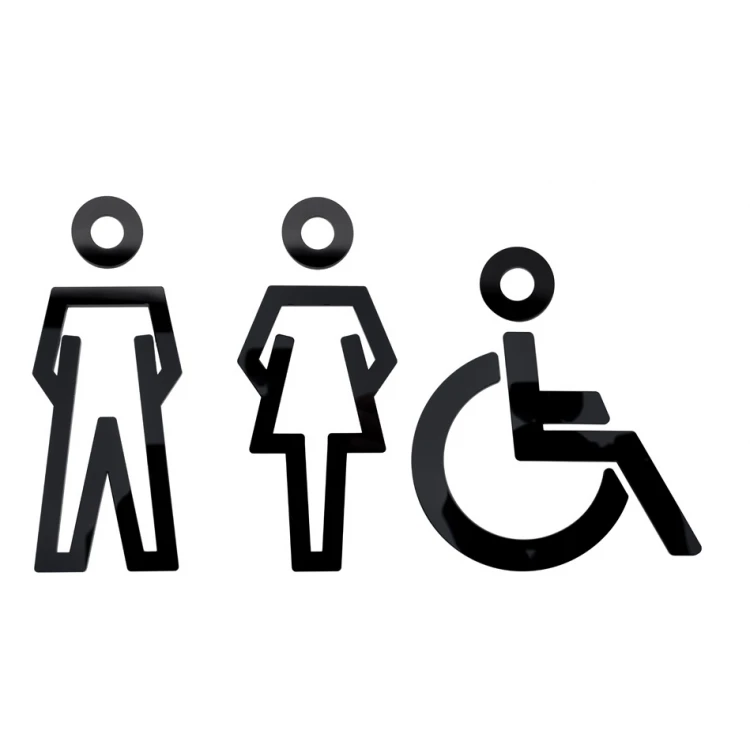 Piktogramme aus Plexiglas für Toiletten - Höhe: 150mm - TT042