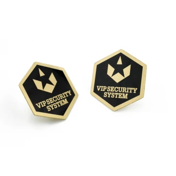 Metallische Pins mit Ihrem Logo - Abmessungen: 22x25mm - PS028