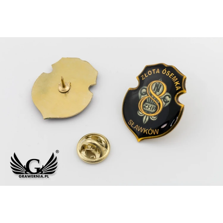 Messing Pins - gewölbtes 3D Doming - beliebiges Logo - PWD001