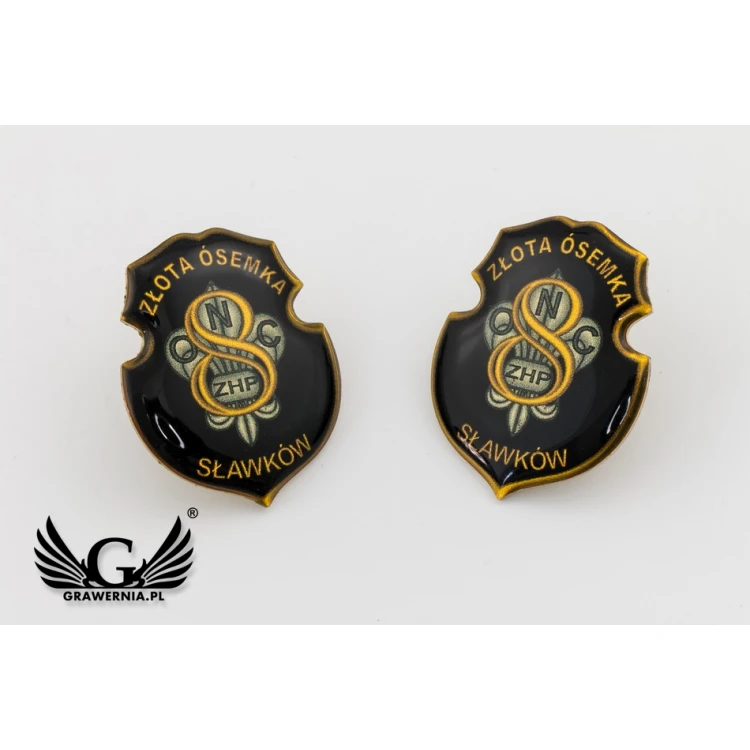 Messing Pins - gewölbtes 3D Doming - beliebiges Logo - PWD001