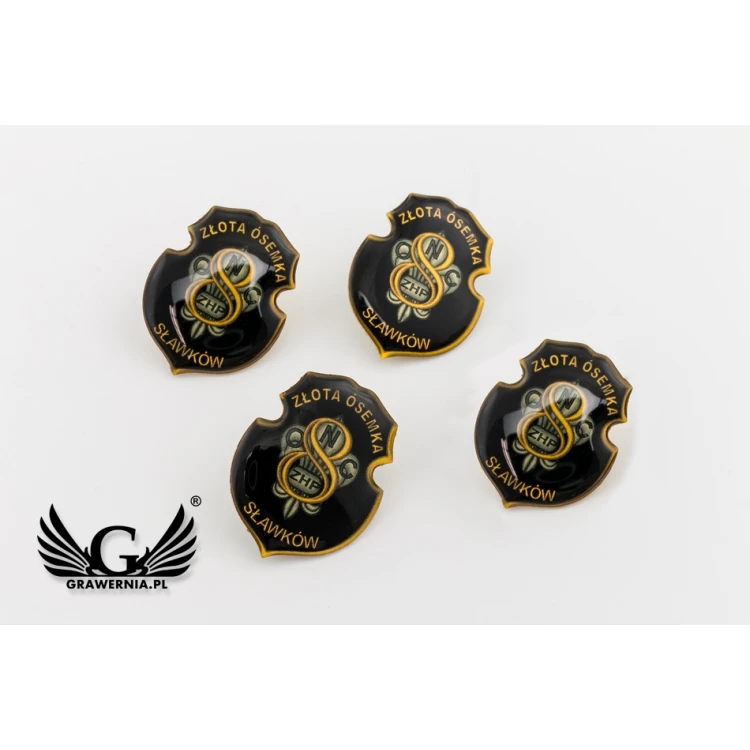 Messing Pins - gewölbtes 3D Doming - beliebiges Logo - PWD001