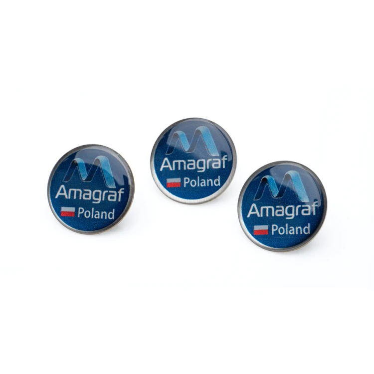 Messing Pins - gewölbtes 3D Doming - beliebiges Logo - PWD027