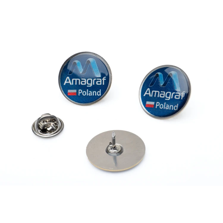 Messing Pins - gewölbtes 3D Doming - beliebiges Logo - PWD027