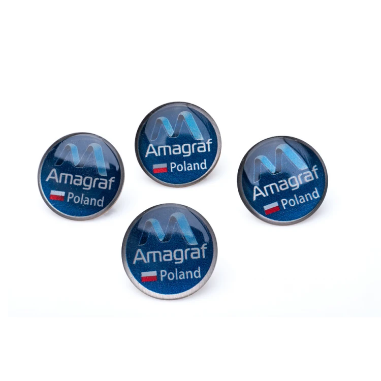 Messing Pins - gewölbtes 3D Doming - beliebiges Logo - PWD027