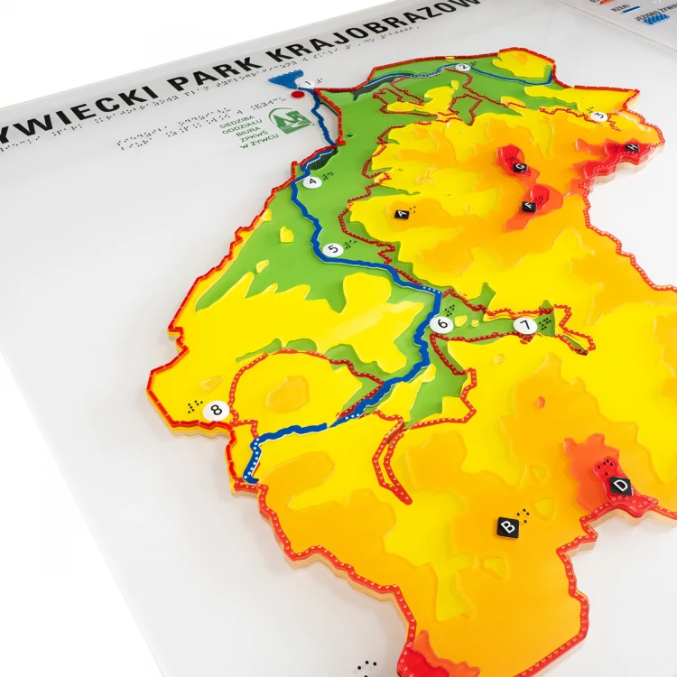 Tyflographische Karte des Landschaftsparks mit Braille-Schrift - Maße: 1100x700mm - TAB515