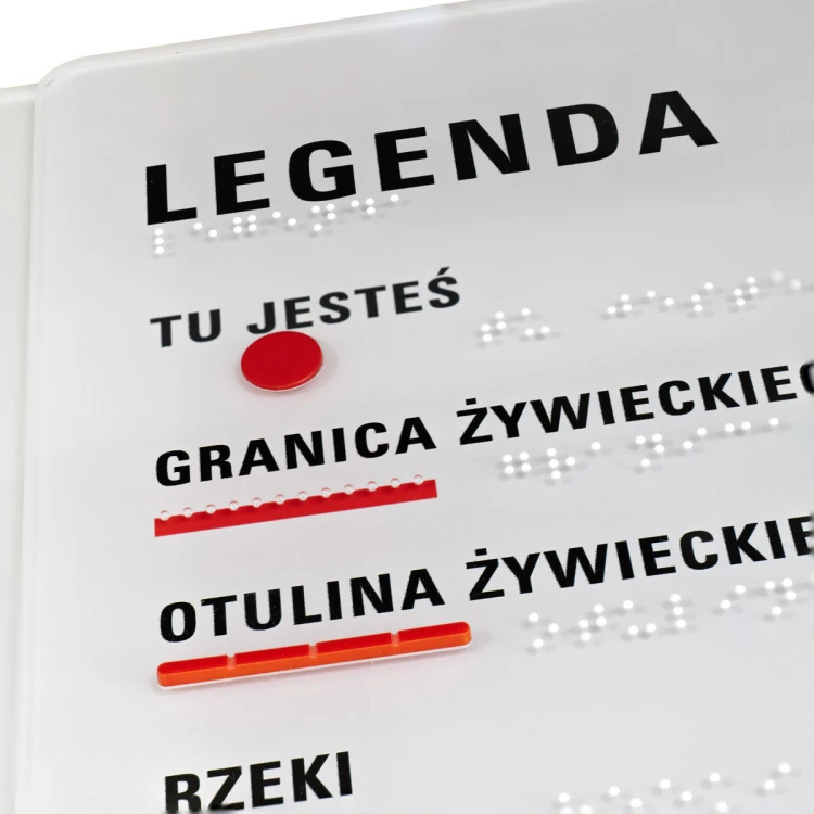 Tyflographische Karte des Landschaftsparks mit Braille-Schrift - Maße: 1100x700mm - TAB515