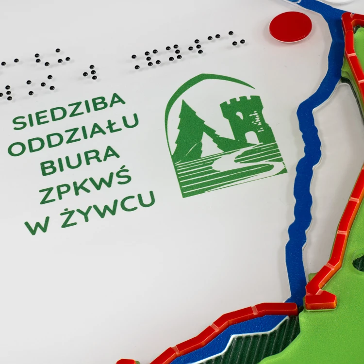 Tyflographische Karte des Landschaftsparks mit Braille-Schrift - Maße: 1100x700mm - TAB515