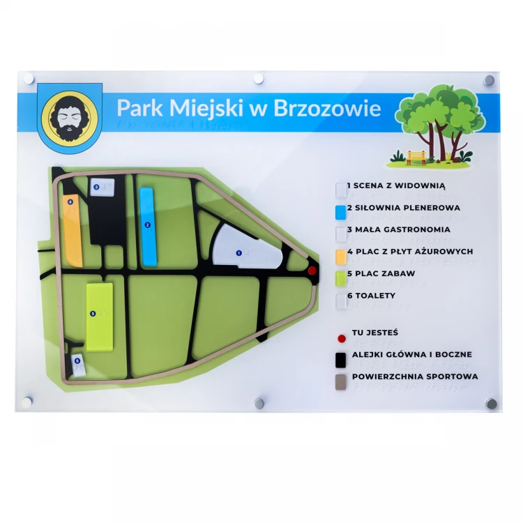 Tyflographischer Parkplan mit Braille-Schrift - Maße: 594x420mm - TAB467