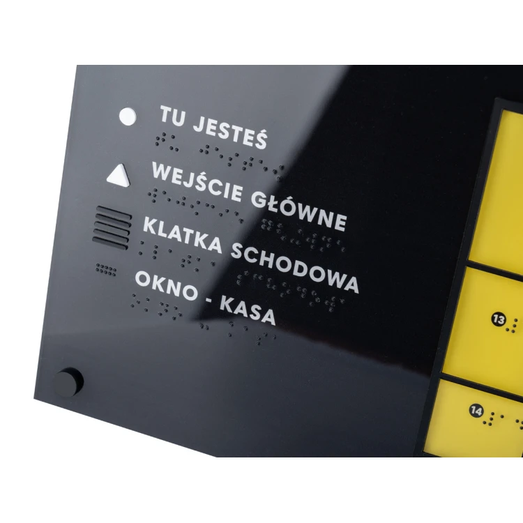 Tyflographischer Plan mit Braille-Schrift - Plexi und ADA - Maße: 615x400mm - TAB484