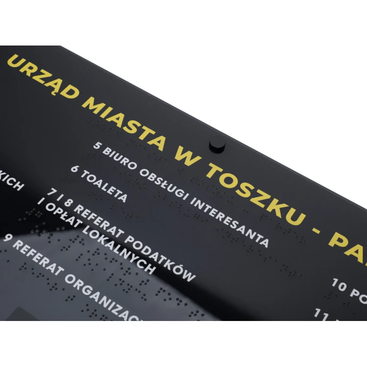 Tyflographischer Plan mit Braille-Schrift - Plexi und ADA - Maße: 615x400mm - TAB484