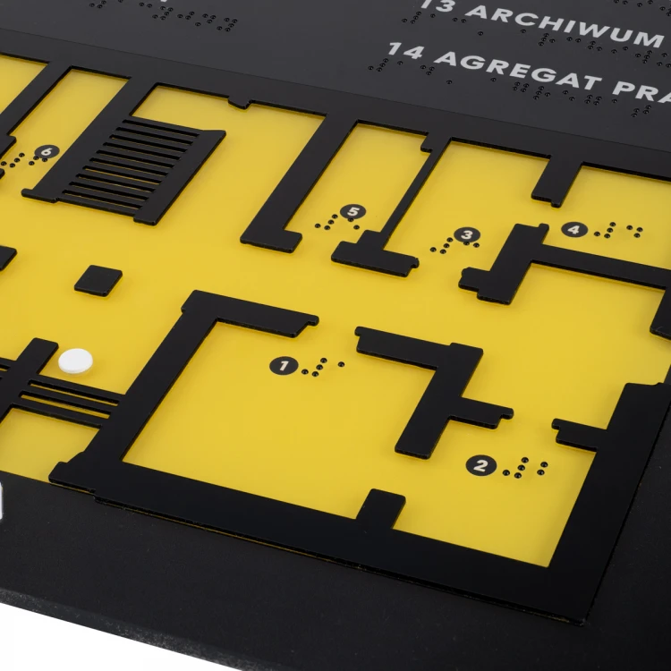 Tyflographischer Plan mit Braille-Schrift - Plexi und ADA - Maße: 615x400mm - TAB484