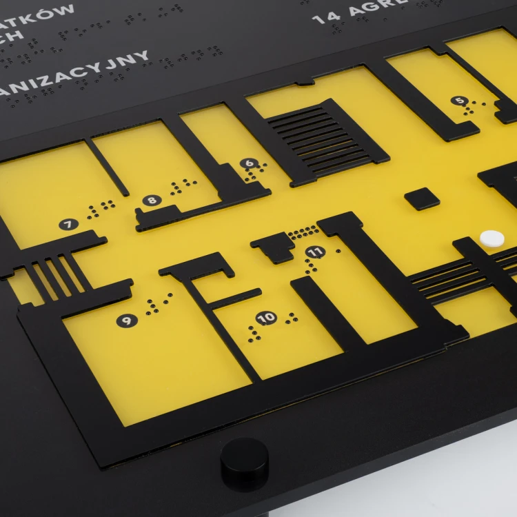 Tyflographischer Plan mit Braille-Schrift - Plexi und ADA - Maße: 615x400mm - TAB484