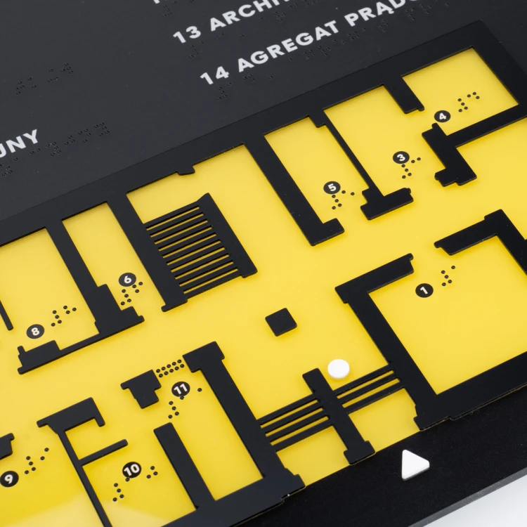 Tyflographischer Plan mit Braille-Schrift - Plexi und ADA - Maße: 615x400mm - TAB484