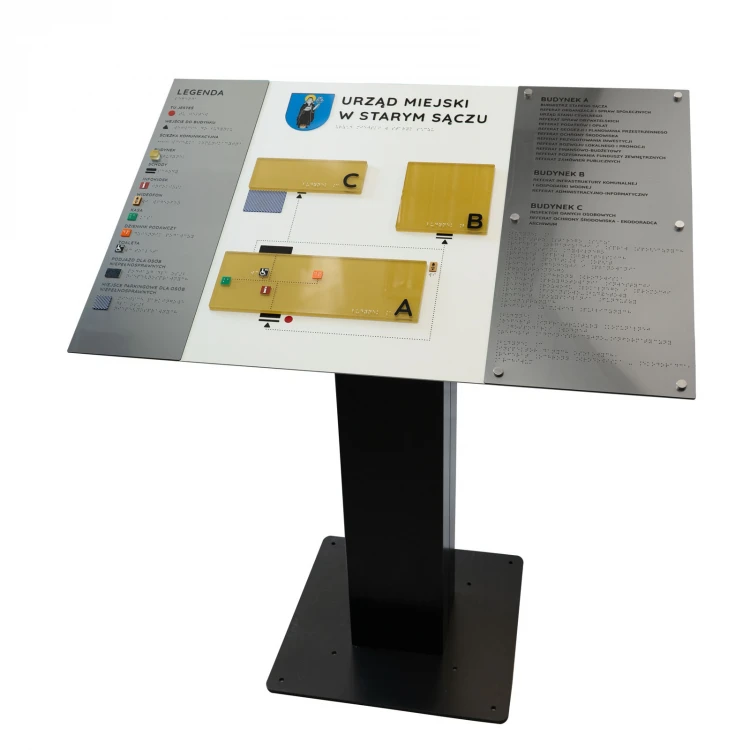 Tyflographischer Plan mit Braille-Schrift und austauschbarem Element - Maße: 1000x650mm - TAB519