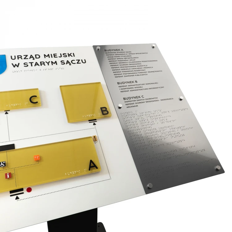 Tyflographischer Plan mit Braille-Schrift und austauschbarem Element - Maße: 1000x650mm - TAB519