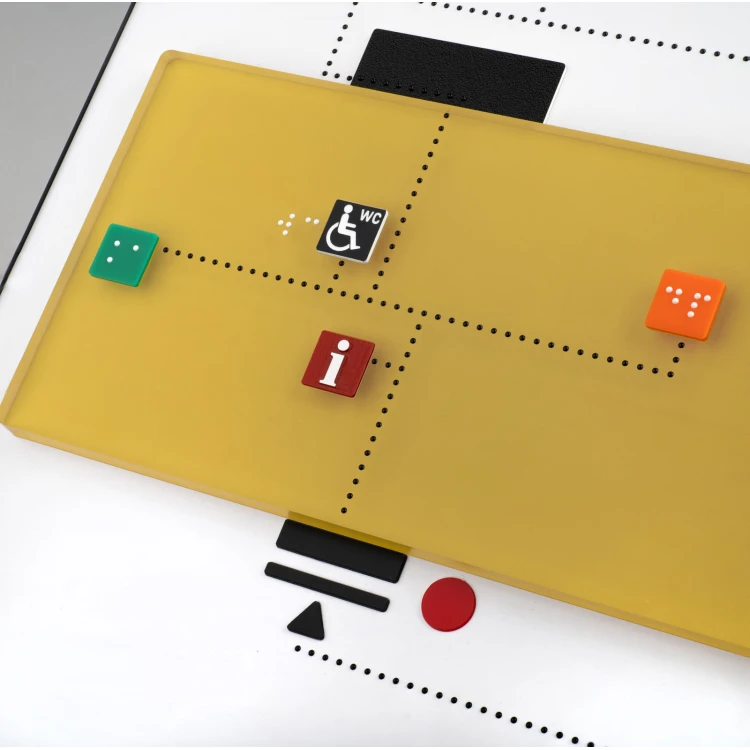 Tyflographischer Plan mit Braille-Schrift und austauschbarem Element - Maße: 1000x650mm - TAB519