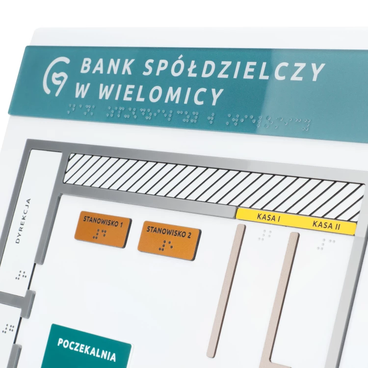 Typhlographischer Plan mit Braille-Schrift - Plexi, ADA und Laminat - Abmessungen: 560x295mm - TAB553