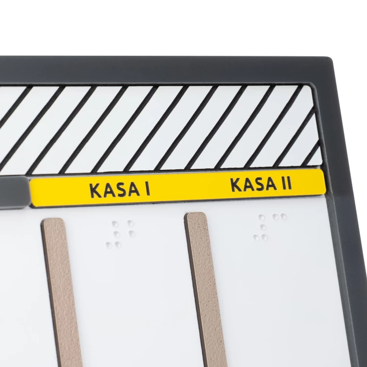 Typhlographischer Plan mit Braille-Schrift - Plexi, ADA und Laminat - Abmessungen: 560x295mm - TAB553
