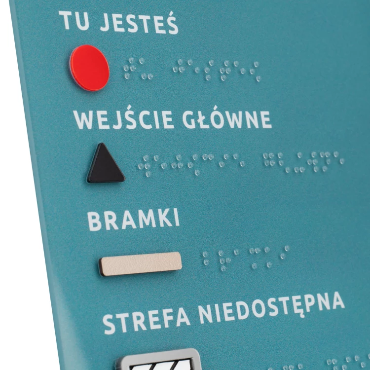 Typhlographischer Plan mit Braille-Schrift - Plexi, ADA und Laminat - Abmessungen: 560x295mm - TAB553