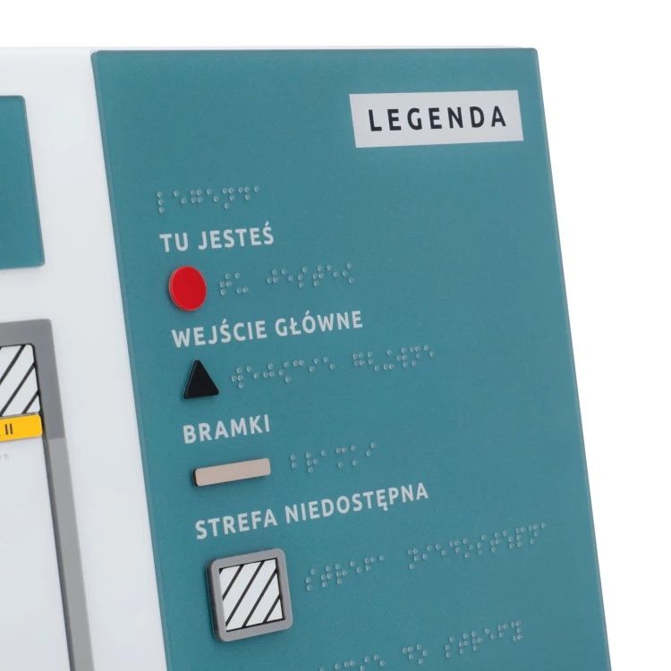 Typhlographischer Plan mit Braille-Schrift - Plexi, ADA und Laminat - Abmessungen: 560x295mm - TAB553