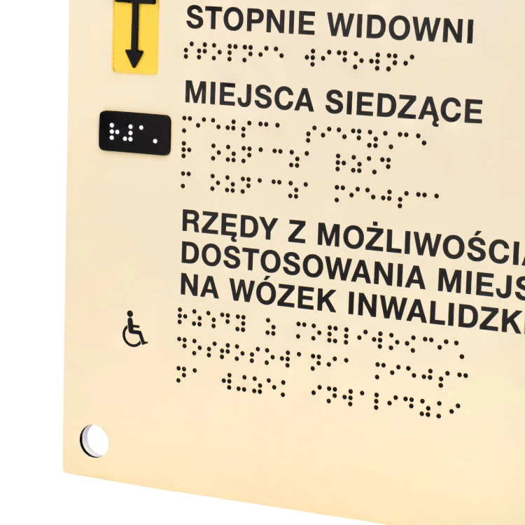 Fliesenplan mit Blindenschrift - ADA Kunststoff, Laminat und Acryl - Abmessung 550x445mm - TAB585