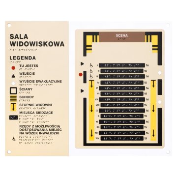 Fliesenplan mit Blindenschrift - ADA Kunststoff, Laminat und Acryl - Abmessung 550x445mm - TAB585