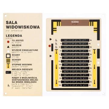 Fliesenplan mit Blindenschrift - ADA Kunststoff, Laminat und Acryl - Abmessung 550x445mm - TAB585
