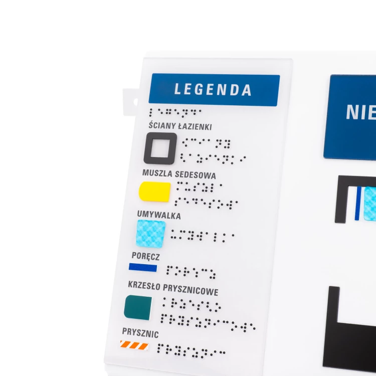Blindenschriftplan mit Kachelschrift - ADA Material, Laminat und Acryl - Dimension 297x210mm - TAB586