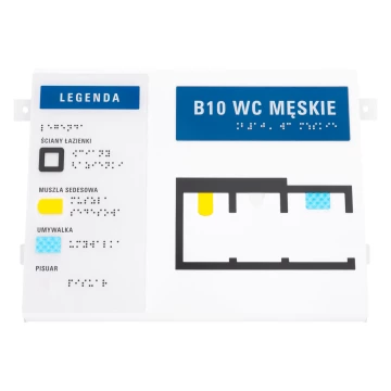 Fliesenplan mit Blindenschrift - ADA Kunststoff, Laminat und Acryl - Dimension 297x210mm - TAB587