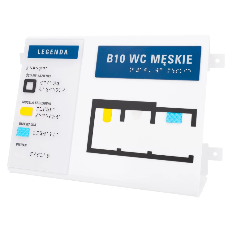 Fliesenplan mit Blindenschrift - ADA Kunststoff, Laminat und Acryl - Dimension 297x210mm - TAB587