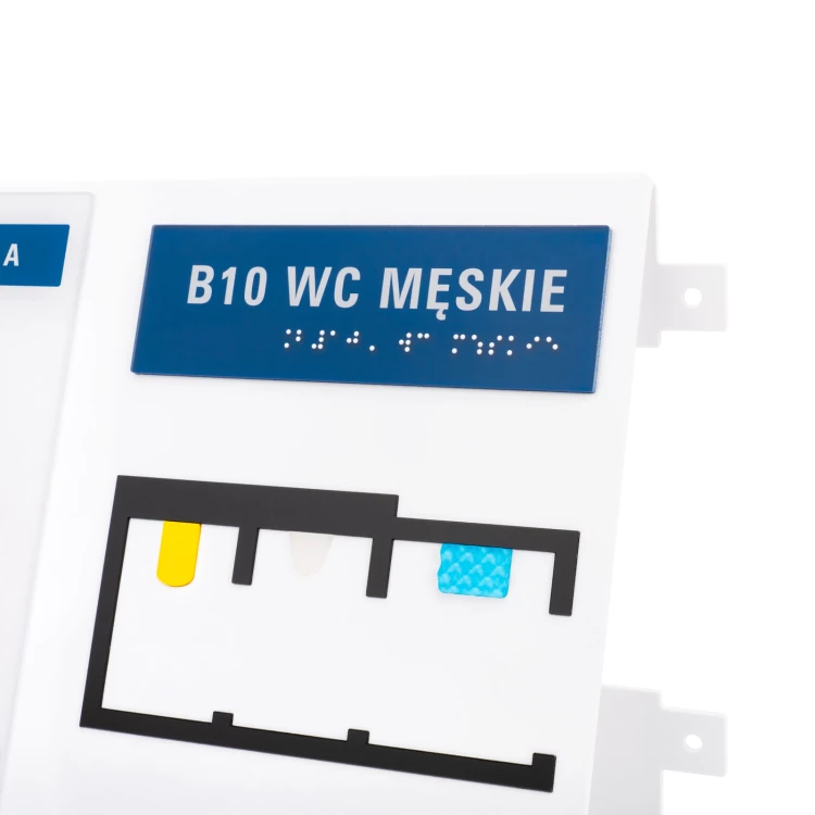 Fliesenplan mit Blindenschrift - ADA Kunststoff, Laminat und Acryl - Dimension 297x210mm - TAB587