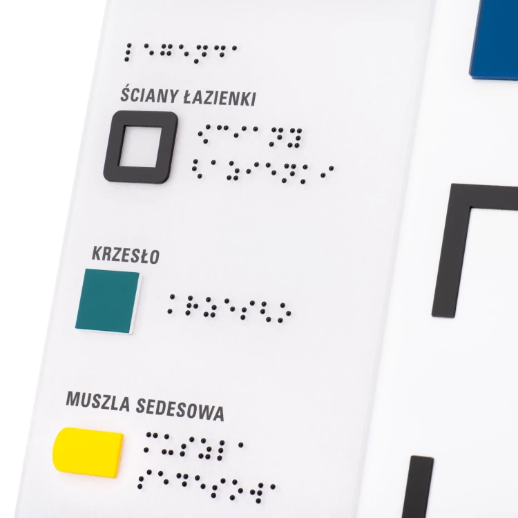 Blindenschriftplan mit Kachelschrift - ADA Material, Laminat und Acryl - Dimension 400x250mm - TAB588