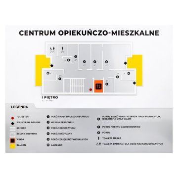 Fliesenplan mit Blindenschrift - ADA Kunststoff, Laminat und Acryl - Abmessung 850x650mm - TAB589