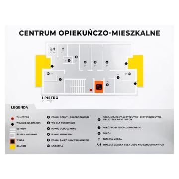 Fliesenplan mit Blindenschrift - ADA Kunststoff, Laminat und Acryl - Abmessung 850x650mm - TAB589