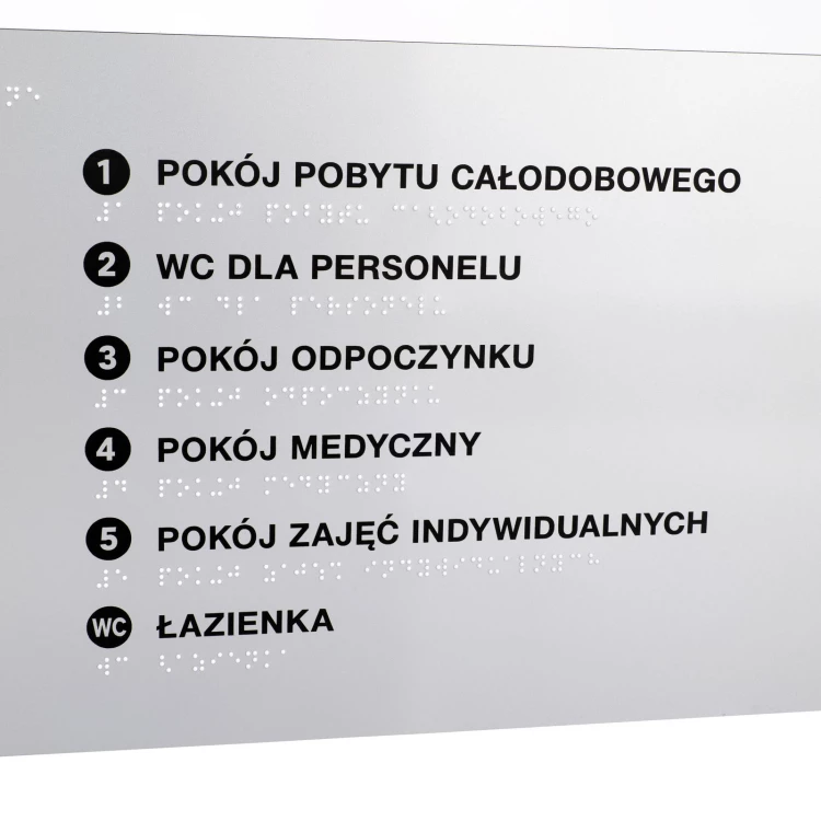 Fliesenplan mit Blindenschrift - ADA Kunststoff, Laminat und Acryl - Abmessung 850x650mm - TAB589