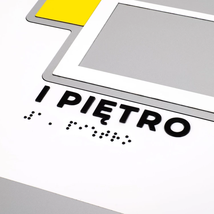 Fliesenplan mit Blindenschrift - ADA Kunststoff, Laminat und Acryl - Abmessung 850x650mm - TAB589