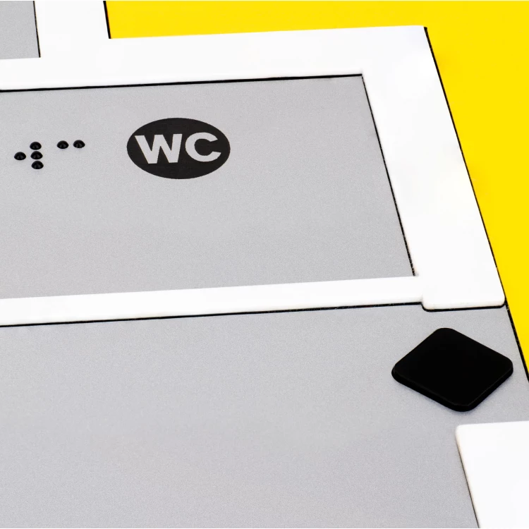 Fliesenplan mit Blindenschrift - ADA Kunststoff, Laminat und Acryl - Abmessung 850x650mm - TAB589