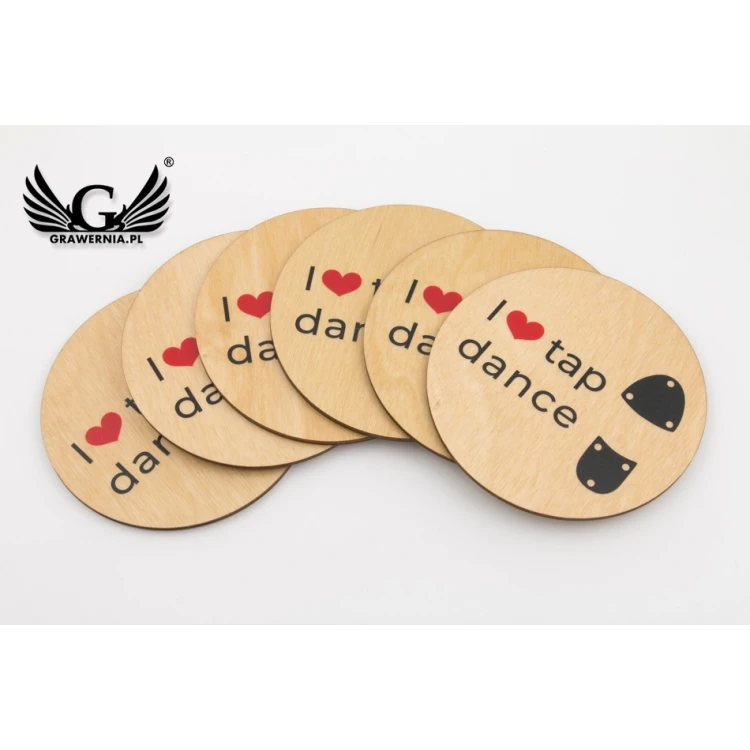 Holzuntersetzer 3mm - Set von 100 Stück - farbiger UV-Druck - KOR005