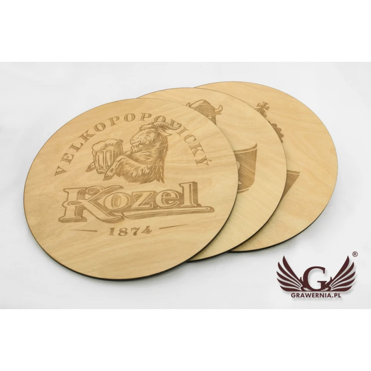 Holz-Untersetzer, lasergeschnitten und graviert - Durchmesser: 275mm