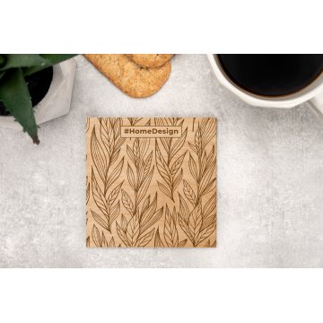 Untersetzer für Tassen 2 Stk. aus massivem Erlenholz - Gravur von Text, Initialen - Abm. 100x100mm - PDK018