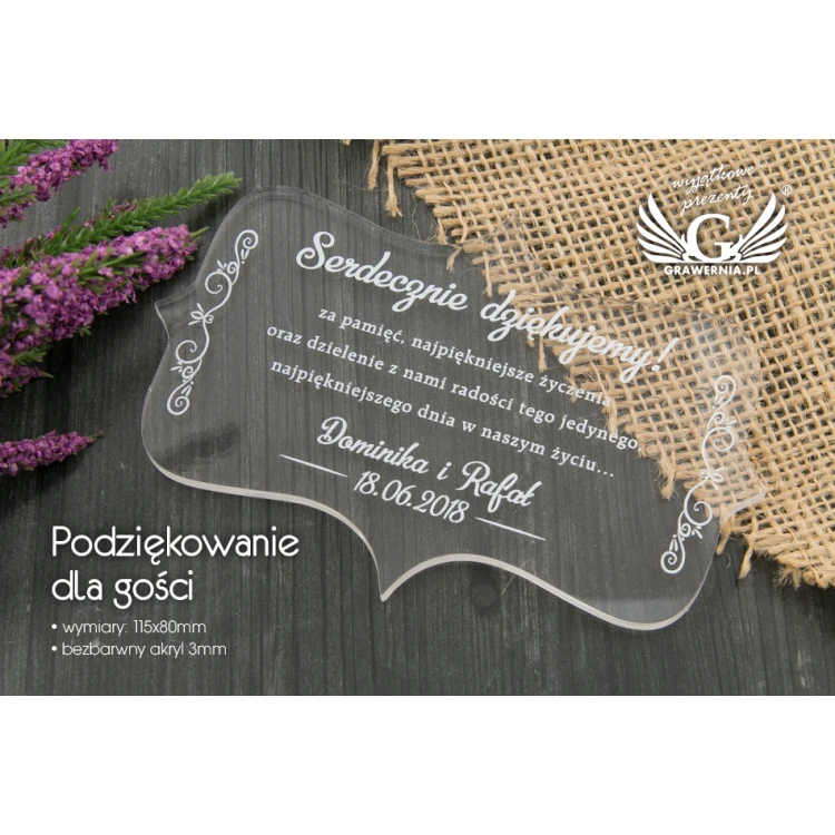 Dankeschön für Gäste - Digitaler UV-Druck - PD003
