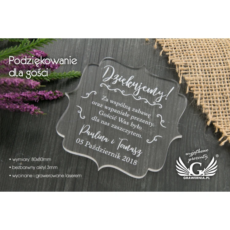 Dankeschön für Gäste - Digitaler UV-Druck - PD004