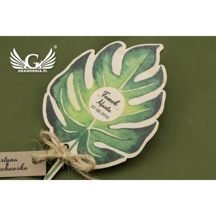 Dankeschön für Gäste - tropisches Blatt - PD009