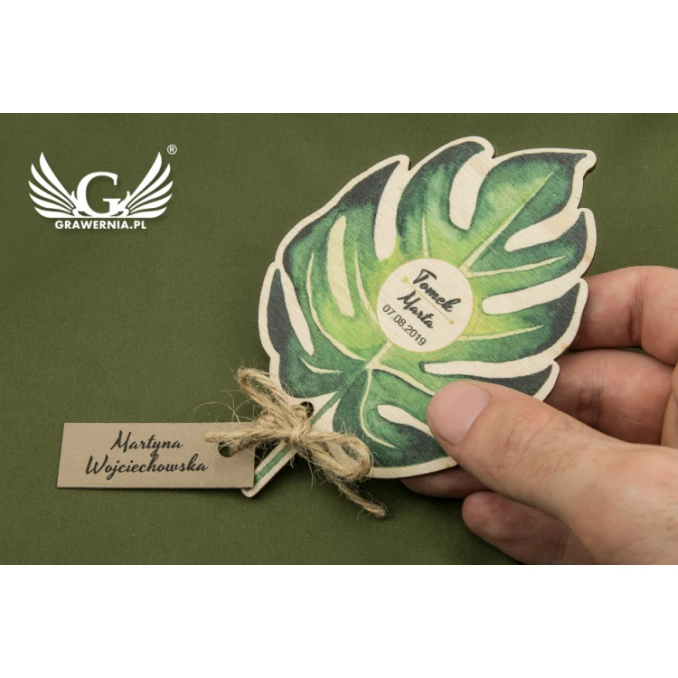 Dankeschön für Gäste - tropisches Blatt - PD009