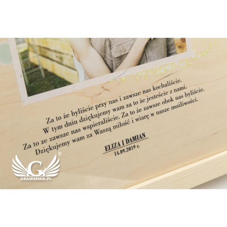 Dankeschön für die Eltern - Diplom in einem Holzrahmen - A3 - farbiger UV-Druck - DUV032
