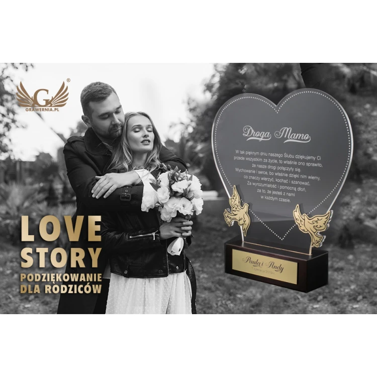 Dankeschön für die Eltern - LOVE STORY - Modell DTA18 - Höhe 23,5 cm